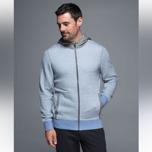 Lululemon Full Zip Hoodie Heathered Blue size large